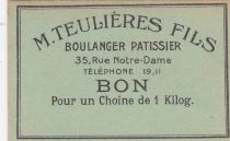 France M. Teulières - Boulangerie Paris Bon pour un Choine de 1 kilo. - SUP