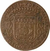 France Maire De Nantes - Francois Lorido, Sieur Du Mesnil Jeton Cuivre 1667