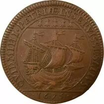 France Maire de Nantes, Louis Charette, Sieur De La Gacherie  Jeton Cuivre 1675