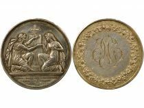 France Mariage - M&eacute;daille Argent, Union de Herv&eacute; & Guillemaud - 15 Juin 1853