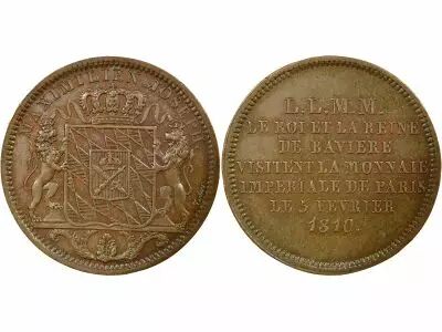 France Maximilian I - Visiting Coin, 2 Bronze Francs - 1810 Paris