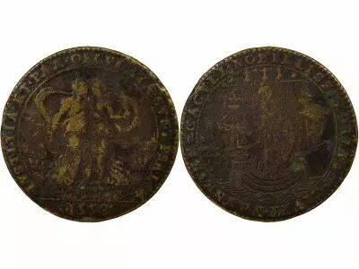 France Mayors of Nantes, Charles de Harouys - Brass Token -1598