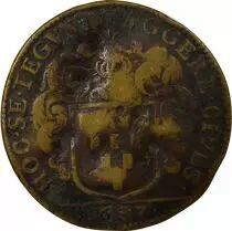 France Mayors of Nantes, Guillaume de Lisle - Brass Token -1687