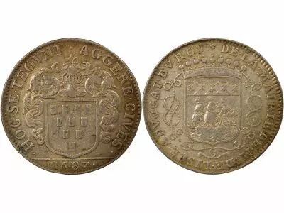 France Mayors of Nantes, Guillaume de Lisle - Silver Token -1687