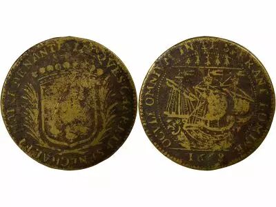 France Mayors of Nantes, Jacques Charette - Brass Token -1668