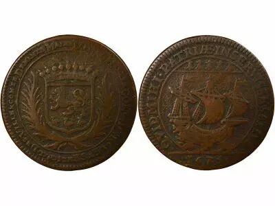 France Mayors of Nantes, Jacques Charette - Copper Token -1675