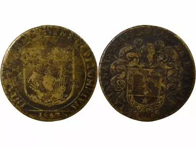 France Mayors of Nantes, Jacques de Bourgues - Brass Token -1647