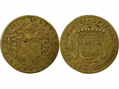 France Mayors of Nantes, Jean Fournier - Brass Token -1655