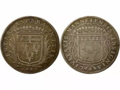 France Mayors of Nantes, Louis Mac� - Silver Token -1663