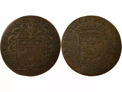 France Mayors of Nantes, Louis Mesnard - Copper Token -1682