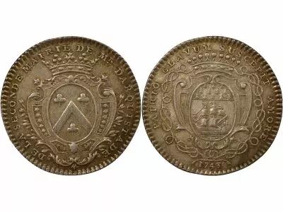 France Mayors of Nantes, Ren� Darquistade - Silver Token, 2nd Mandate - 1743
