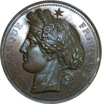 France Médaille 1889 France - 100 ans Administration Monnaies et Médailles ? Ministère de la finance - Eugène André Oudiné