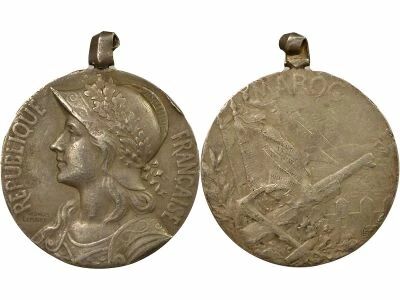 France M�daille Argent, aux troupes du G�n�ral L. Lyautey - 1909