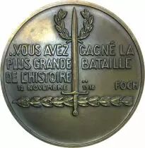France M&eacute;daille Bronze France - Victoire 1918 - Foch - Pierre Turin