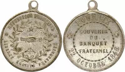 France Medals Roubaix - Souvernir du Banquet Fraternel - 1848