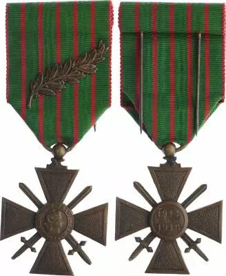 France Military Medal War Cross - 1914-1918 - WWI with Palm