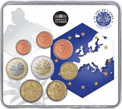 France Miniset Monnaie de Paris - 20 ans de l'EURO 2002-2022 - 8 monnaies - BU