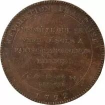 France Monneron - 5 Sols to the Oath, \ Departemens\  - 1792, Year IV Birmingham