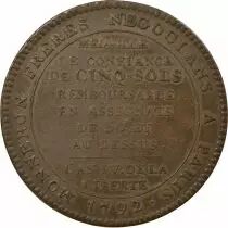 France Monneron - Cinq Sols Au Serment - 1792, An IV Birmingham