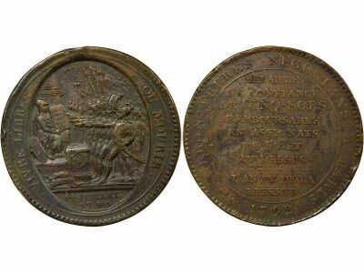 France Monneron - Cinq Sols to the Oath - 1792, Year IV Birmingham