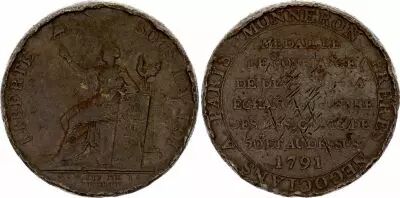 France Monneron 2 sols Liberty - 1791 - French Revolution
