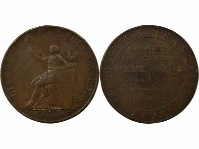France Monneron de 2 sols � la Libert� - 1792 Soho