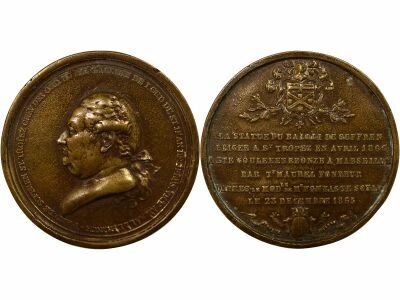 France Monument of the Bailly of Suffren - Bronze Medal - 1866
