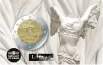 France Musée du Louvre - La Victoire de Samothrace - 2 Euros Commémo. BU 2025 - Coincard