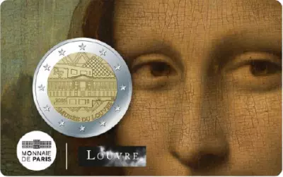 France Museum of Louvre - Mona Lisa - 2 Euros Commemo. BU 2025 - Coincard