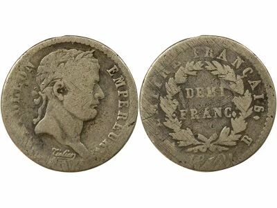 France Napol�on I - 1/2 Franc Argent, Empire - 1810 B Rouen