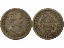 France Napoléon I - 1/2 Franc Argent, Tête laurée, République - 1808 B Rouen