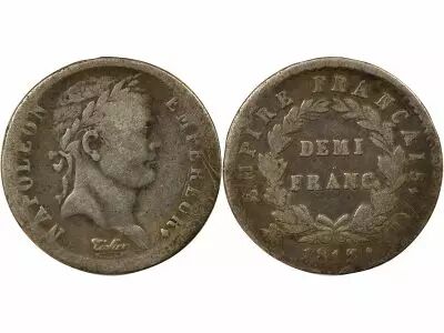 France Napoleon I - 1/2 Silver Franc, Empire - 1812 D Lyon