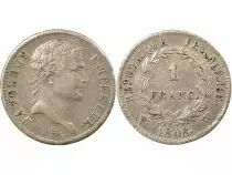 France Napol&eacute;on I - 1 Franc Argent, T&ecirc;te laur&eacute;e, R&eacute;publique - 1808  W Lille