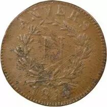 France Napoleon I - 10 Centimes, Siège d\'Anvers - 1814 W