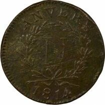 France Napoleon I - 10 Centimes, Siege of Antwerp - 1814 W