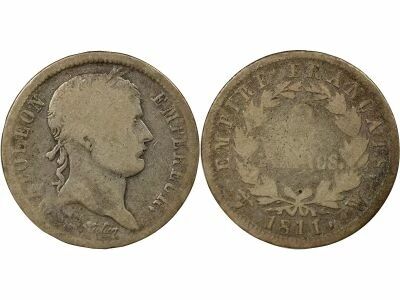 France Napol�on I - 2 Francs Argent, Empire - 1811 W Lille