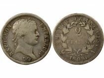 France Napoleon I - 2 Silver Francs, Empire - 1809 A Paris