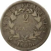 France Napoleon I - 2 Silver Francs, Empire - 1809 A Paris