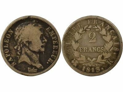 France Napoleon I - 2 Silver Francs, Empire - 1813 K Bordeaux