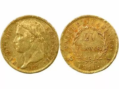 France Napoleon I - 20 Gold Francs, Laureate Head, Empire - 1810 A Paris