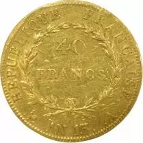 France Napoleon I - 40 Gold Francs, Republic, Rev. Calendar - Year 13 A Paris