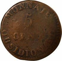 France Napoleon I - 5 Centimes, Si&egrave;ge d\'Anvers - 1814 Wolschot