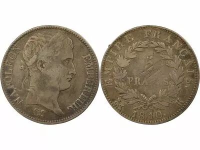 France Napol�on I - 5 Francs Argent, Empire - 1810 K Bordeaux