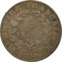 France Napoléon I - 5 Francs Argent, Empire - 1810 K Bordeaux