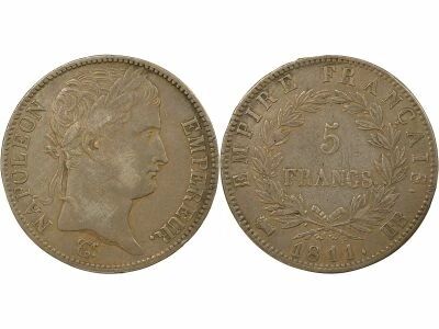 France Napol�on I - 5 Francs Argent, Empire - 1811 IBB Strasbourg