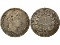 France Napol&eacute;on I - 5 Francs Argent, Empire - 1811 M Toulouse