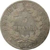 France Napoléon I - 5 Francs Argent, Empire - 1812 A Paris