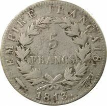 France Napoléon I - 5 Francs Argent, Empire - 1813 Ütrecht