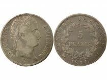 France Napol&eacute;on I - 5 Francs Argent, Empire - 1814 Q Perpignan