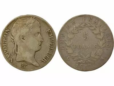 France Napoleon I - 5 Silver Francs, 100 Days - 1815 A Paris